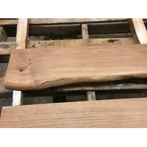 2 x Miniregal Eiche, Handtuchablage, Regal, geschliffen, geölt - einseitige Baumkante -  Länge wählbar